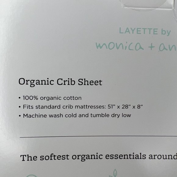 Crib Sheets 2 Fitted Baby Crib Sheets Green Leafs New Organic Cotton - Picture 3 of 4